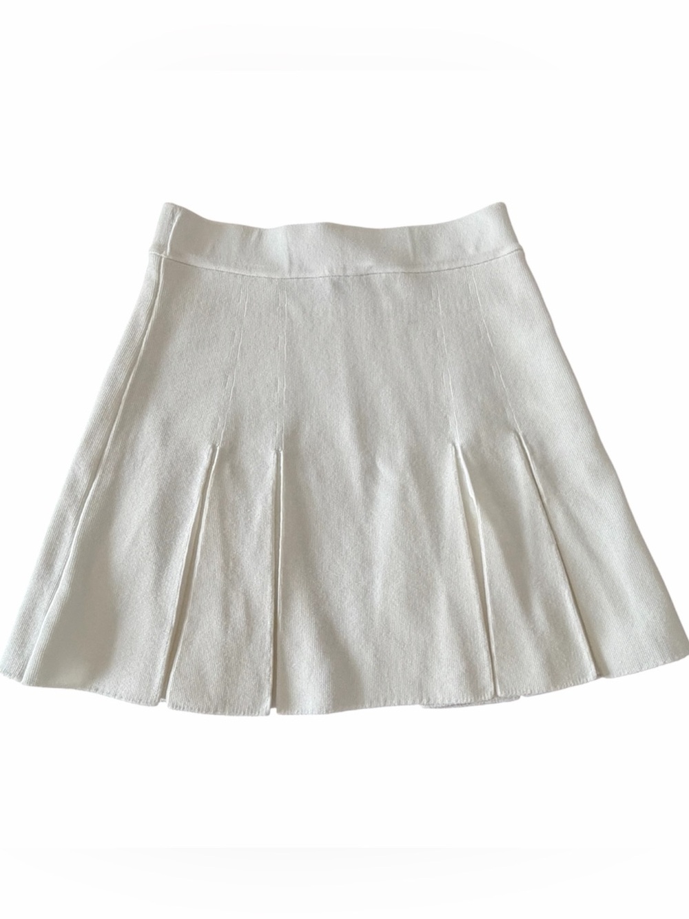 ZARA Classic OFF White Pleated A-Line Skirt